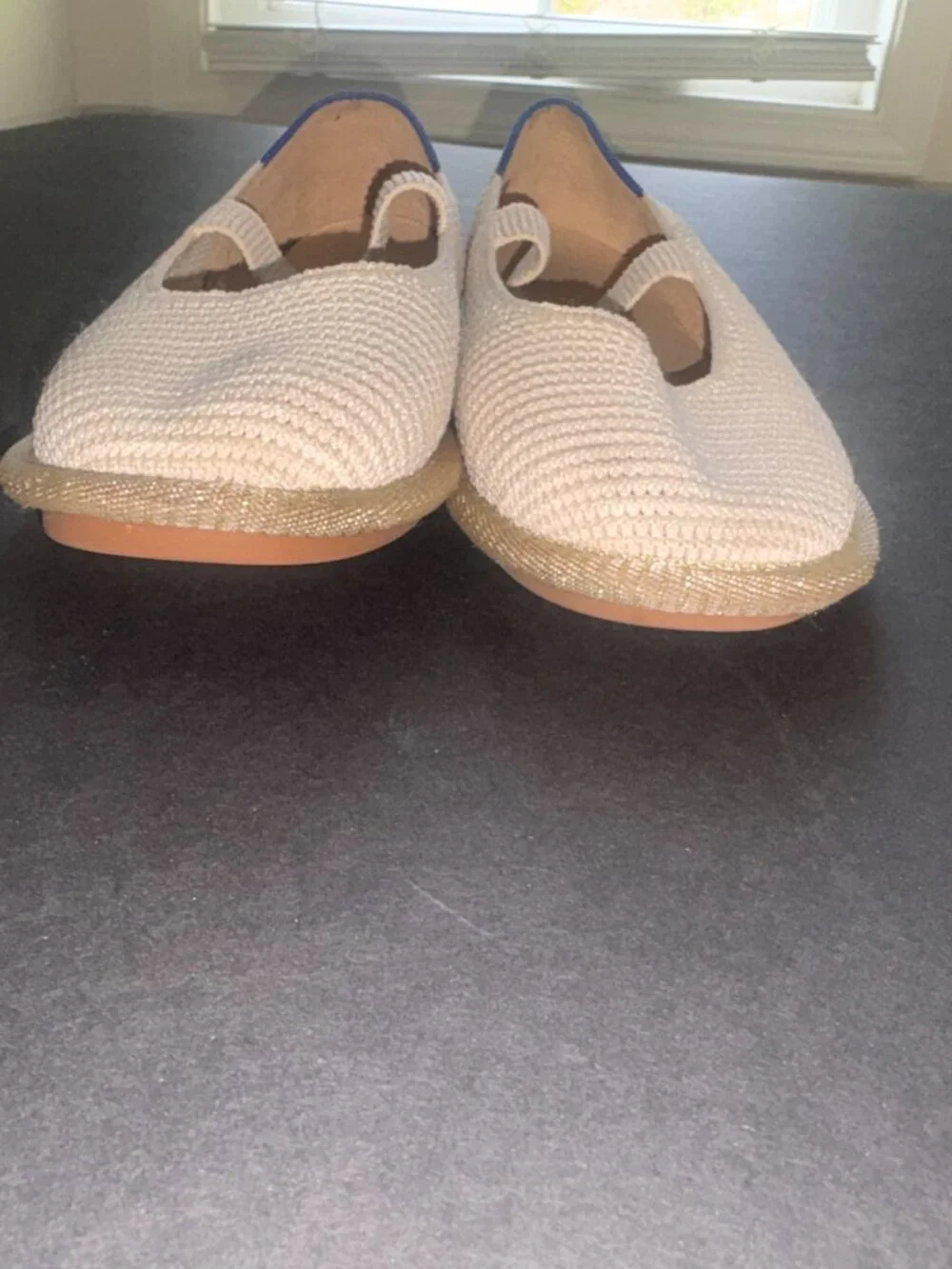Kids' Rothy's The Mini Mary Jane in Opial-Raffia Knit Beige - size 3 - Washable!